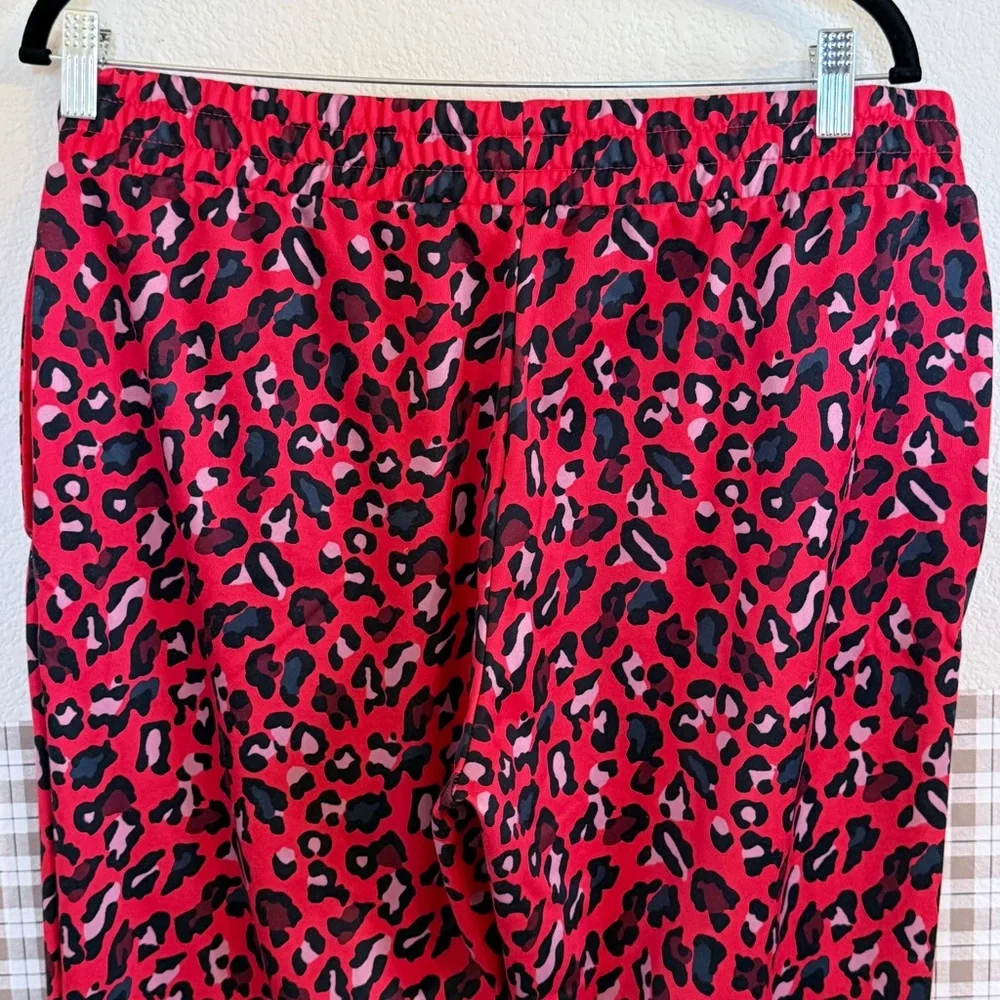 Juicy Couture Black Label Red Leopard Print Lounge Sweatpants Y2K Vibes Large